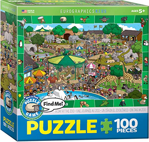Eurographics A Day at the Zoo - Spot and Find Puzzle, 100-Piece