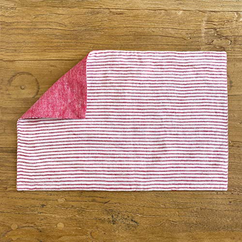 Park Hill Collection EAW06205 Reversible Linen Placemat, 19-inch Length (Red)