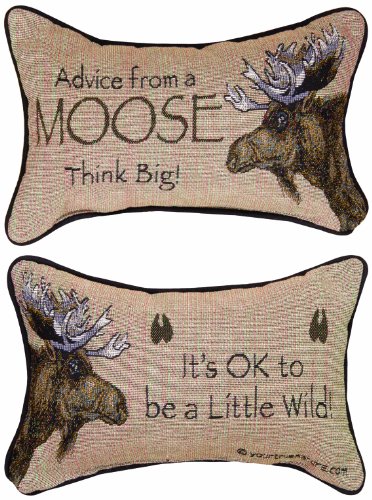 Manual The Lodge Collection Reversible Throw Pillow, 12.5 X 8.5-Inch, Advice from a Moose X Your True Nature