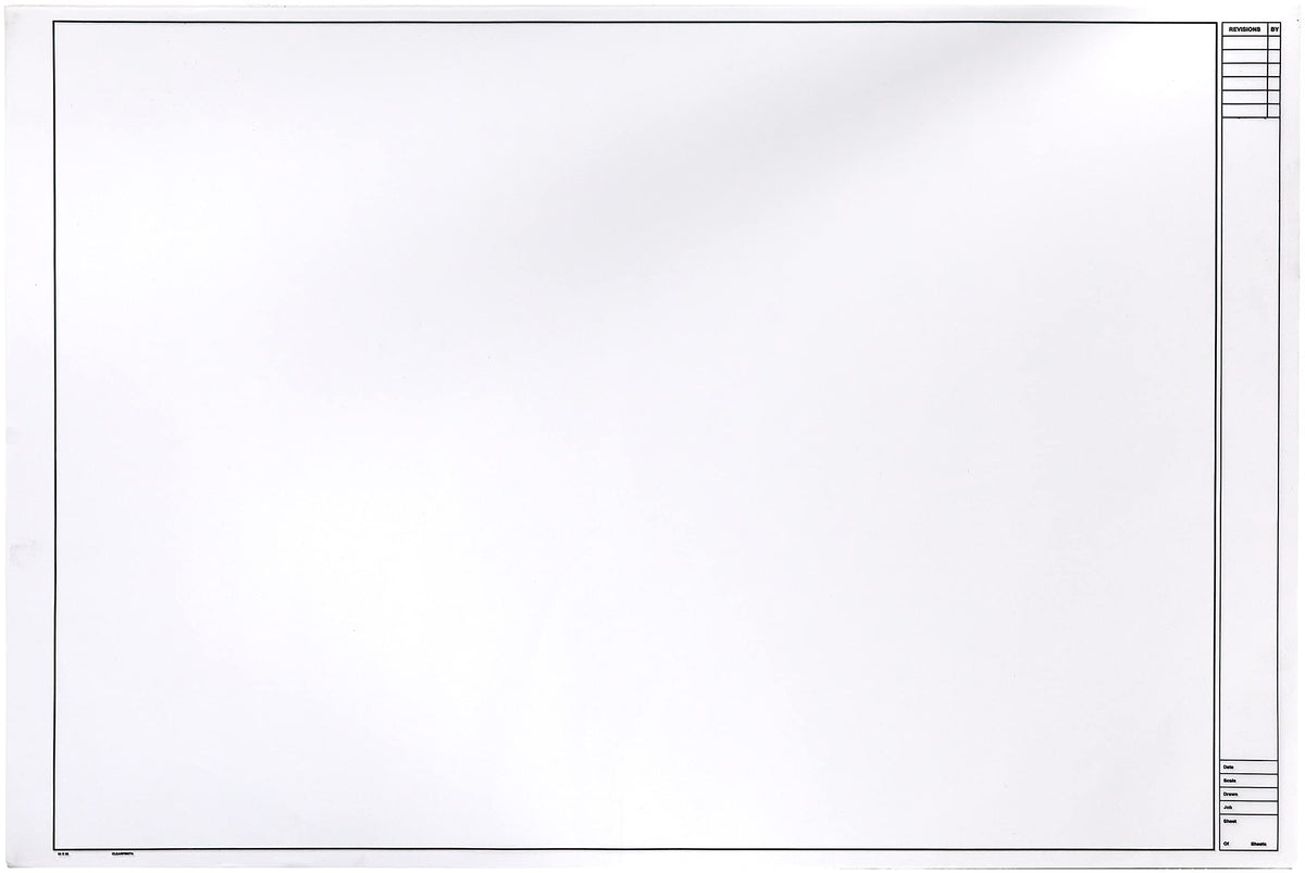 Clearprint Vellum Sheets with Architect Title Block, 24x36 Inches, 16 lb., 60 GSM, 1000H 100% Cotton, 10 Sheets/Pack, Translucent White (10211228)