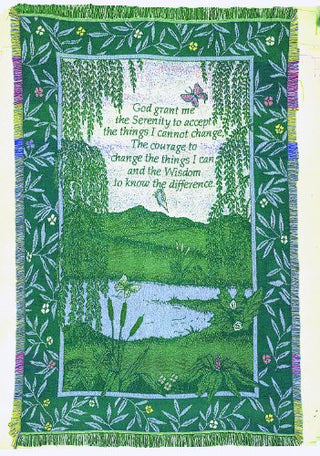 Manual 46 X 60-Inch Inspirational Collection 2.5-Layer Fringed Throw, Serenity Prayer
