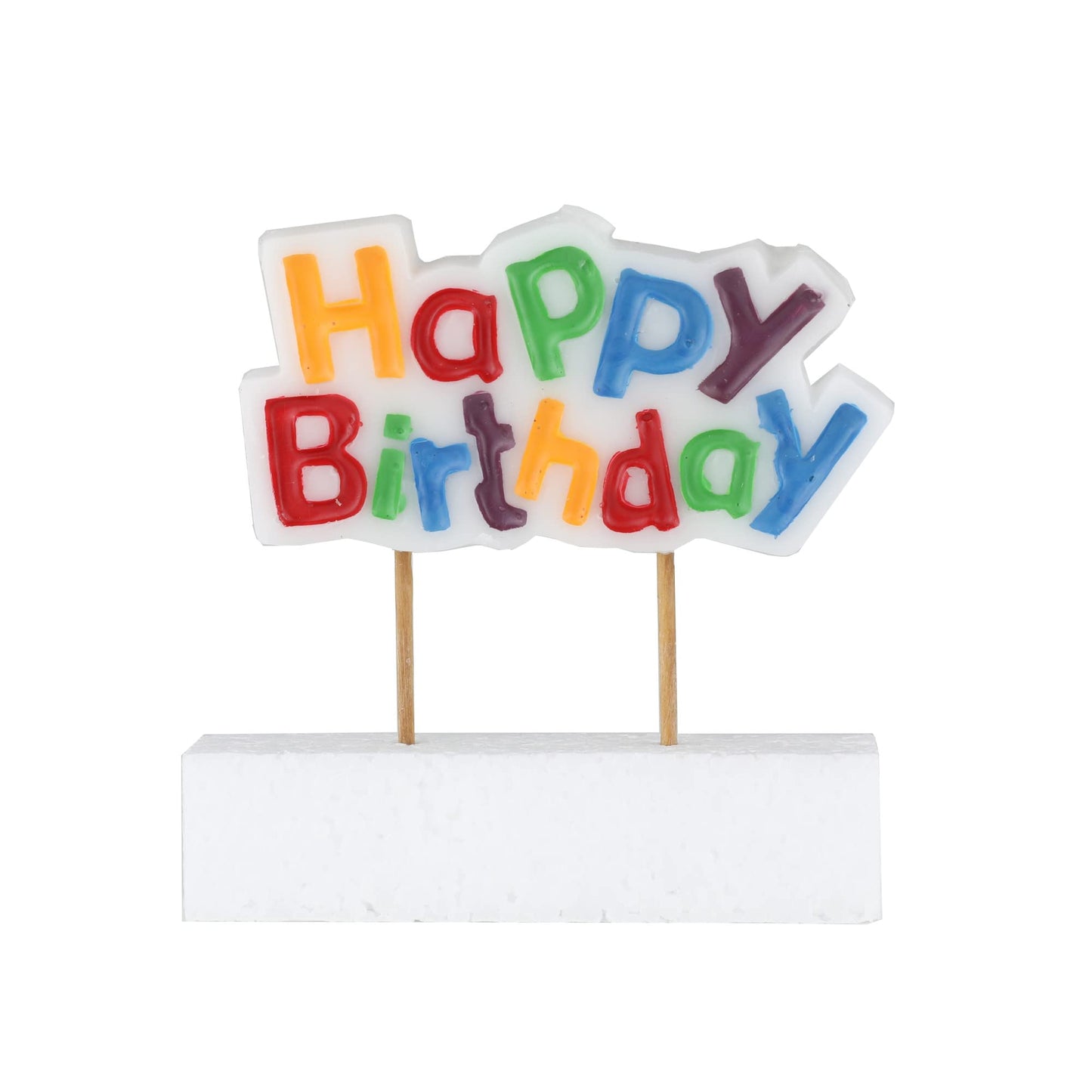Chef Craft Select Happy Birthday Candle, 3.5 inch wide 1.5 inch tall, White