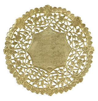 Hygloss Products 6 Inch Gold Foil Doilies - Round Doilies Made in the USA, 12 Pack