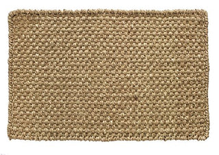 Larry Traverso Boho Market Ella Basketweave 100% Seagrass Doormat, 18 x 30 inches, Durable and Sustainable Handwoven Seagrass, Static Free, Reversible, Beige