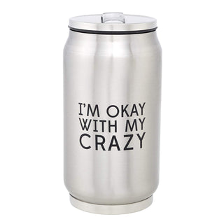 SB Design Studio SIPS Stainless-Steel Insulated Can (Tumbler) with Lid and Collapsible Straw, 10-Ounces, Crazy