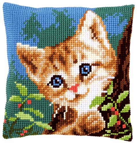 Vervaco Cross Stitch Christmas Embroidery Kits Pillow Front for  Self-Embroidery with Embroidery Pattern on 100% Cotton, 15,75 x 15,75  Inches - 40 x 40