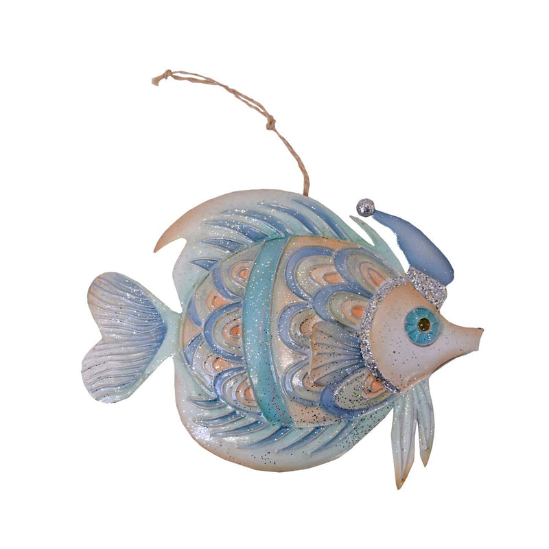 Beachcombers Metal Seaside Fish Ornament, 6.75-Inch