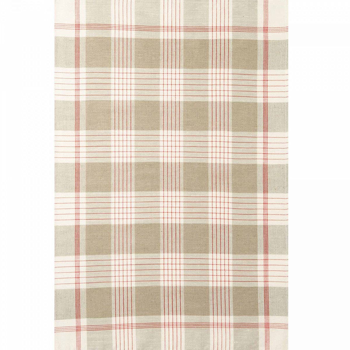 Coucke French Cotton and Linen Towel, Bistrot Red Plaid, 20-Inches by 30-Inches, Red