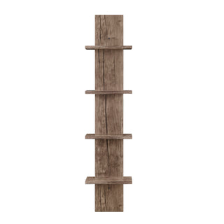 Danya B. Arica Utility Column 4-Tier Spine Wall Shelves (Hickory)
