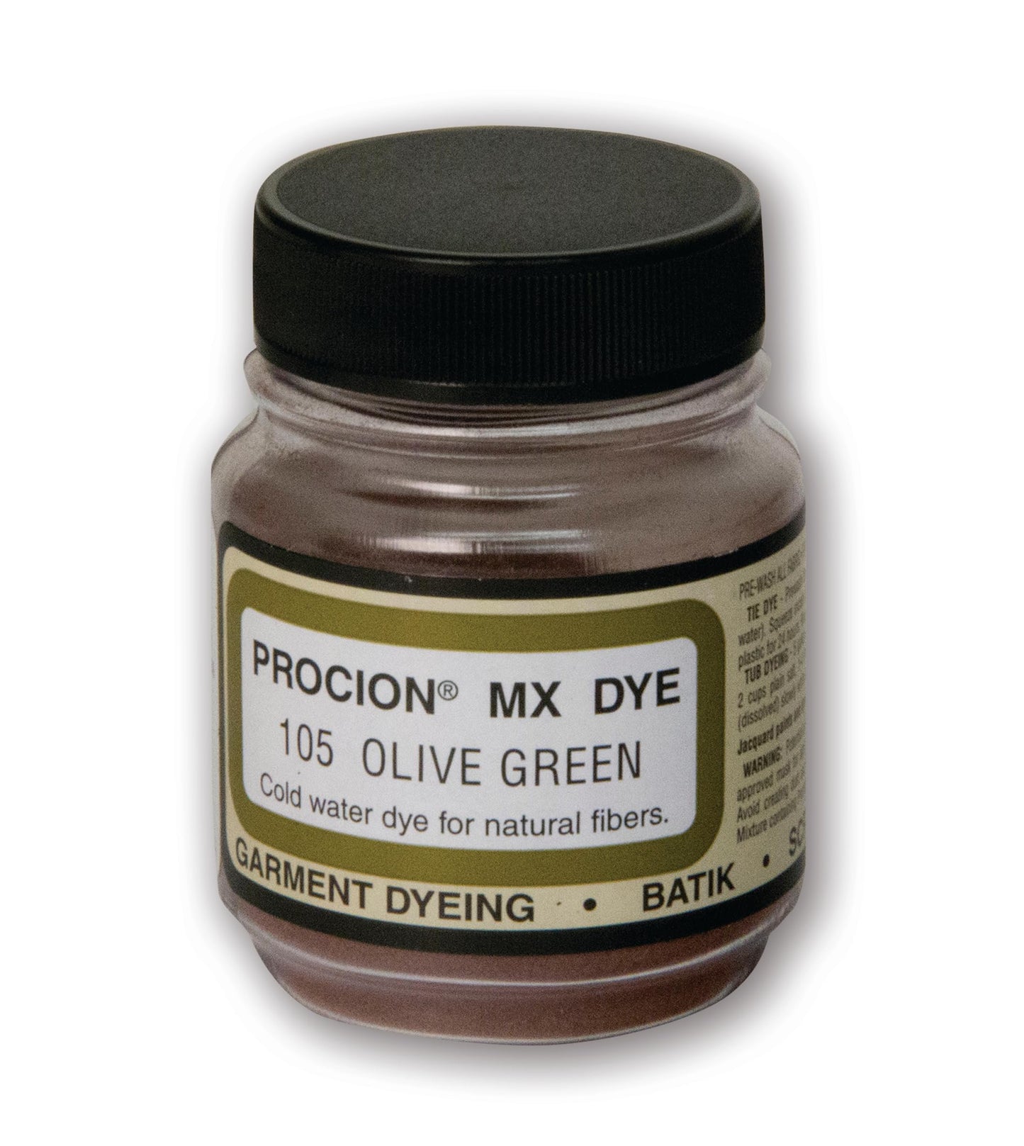 Jacquard Procion Mx Dye - Undisputed King of Tie Dye Powder - Olive Green- 2/3oz Net Wt - Cold Water Fiber Reactive Dye Made in USA