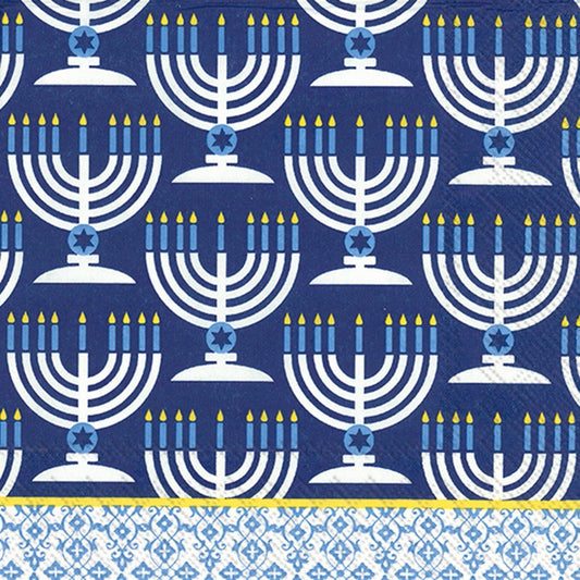 Ideal Home Range 20-Count Festival Of Lights Paper Luncheon Napkins, Blue