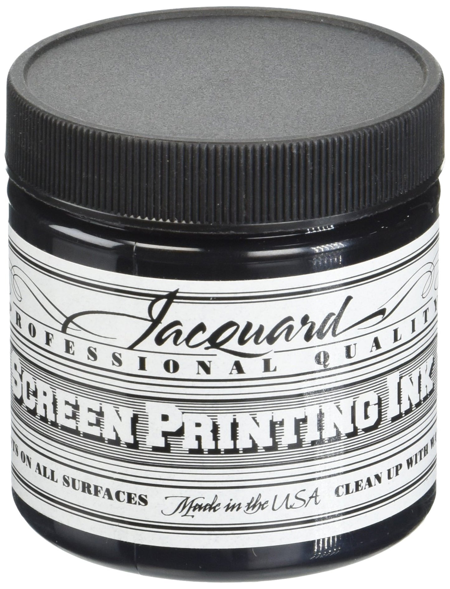 Jacquard Professional Screen Print Ink, Water-Soluable, 4oz Jar, Black (117)