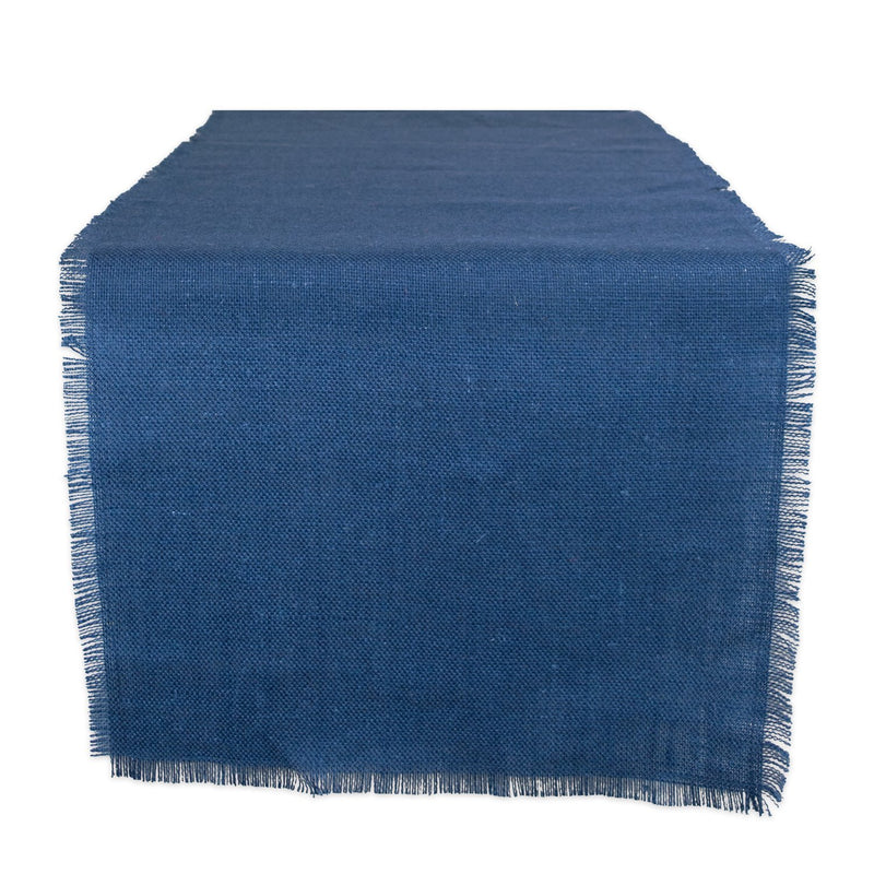 DII Jute Burlap Collection Kitchen Tabletop, Table Runner, 15x74, Blue Solid
