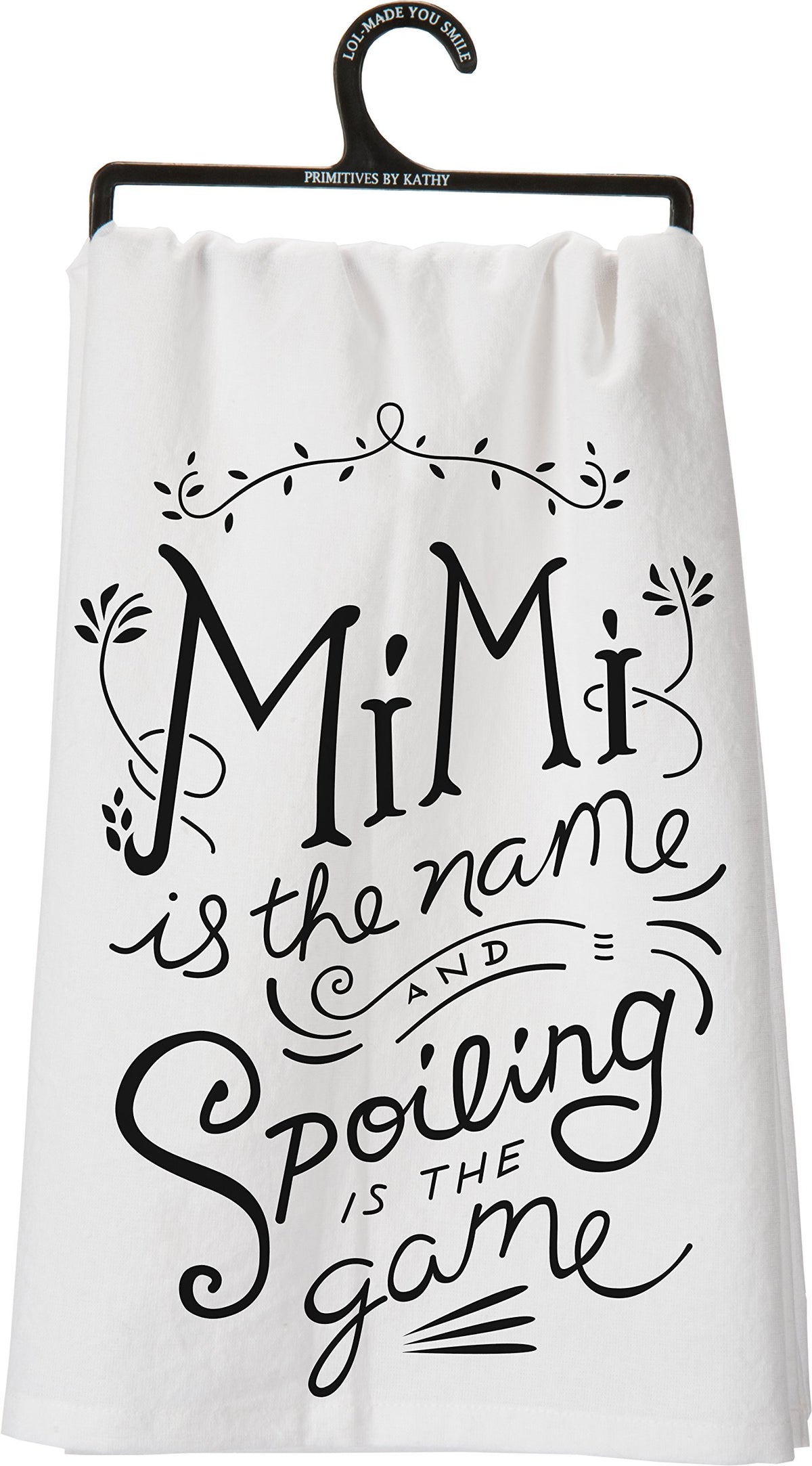 Primitives by Kathy LOL Made You Smile Dish Towel, 28" x 28", Mimi is The Name