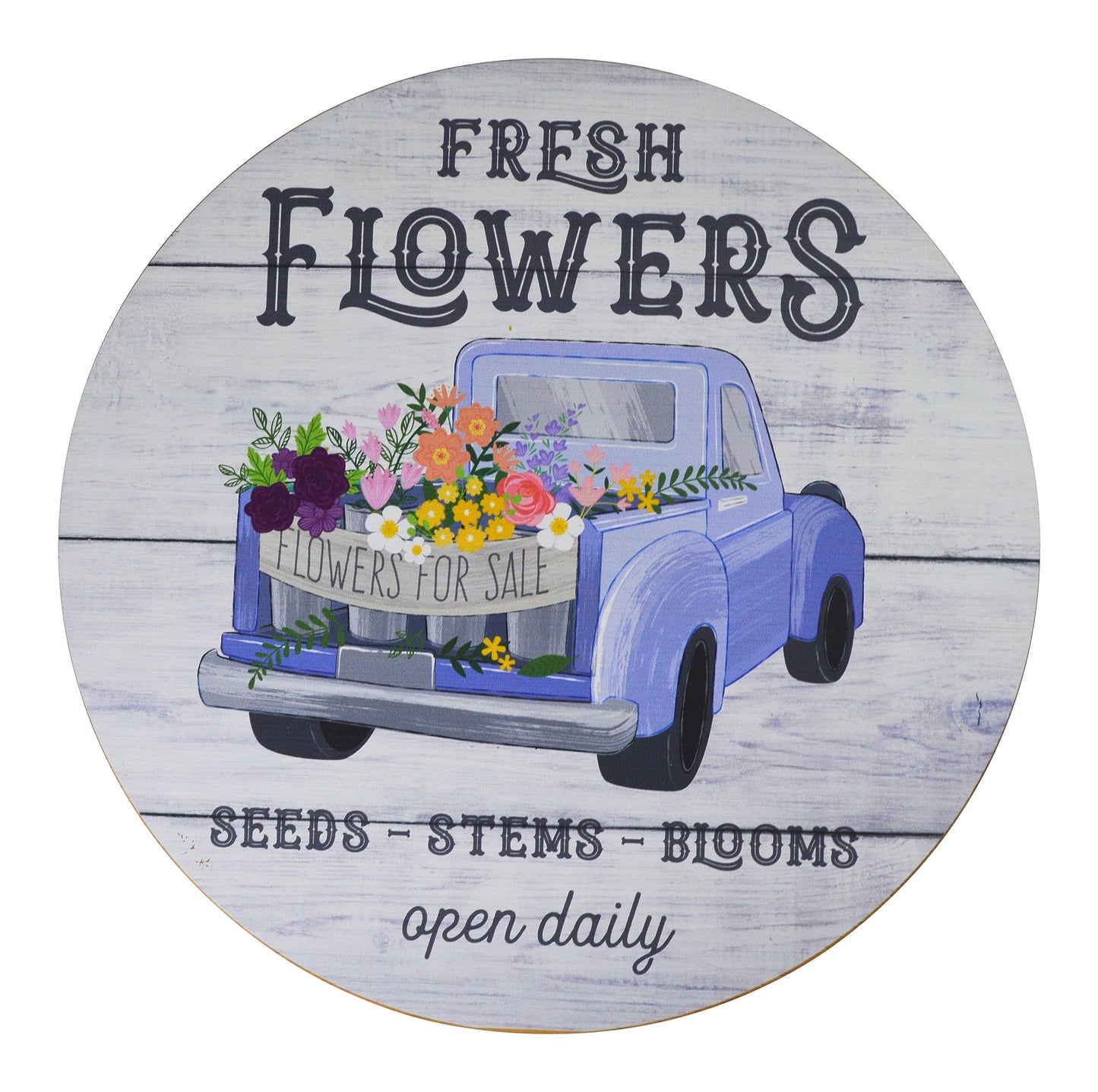 Boston Warehouse Fresh Flowers Bamboo Lazy Susan Serving Tray, 12 Inch Size