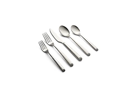 CAMBRIDGE Mirror Elsa Hammered 20-Piece Flatware Set, Service for 4
