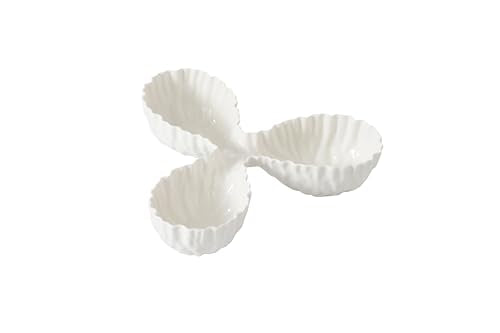 Pampa Bay Mascali Bianca 3 Section Server, 10.5" x 10.5" x 2.5" tall
