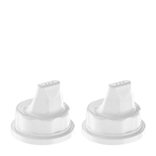 Lifefactory Sippy Bottle Cap fits 4oz & 9oz Glass Bottles, 2 Pk, White