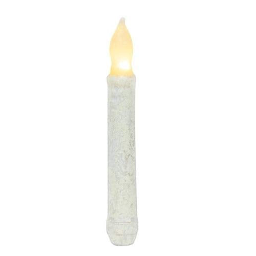 The Hearthside Collection 6" Rustic White Timer Battery Taper Candle