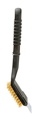 RSVP International (BQ-9B) BBQ Grill Cleaning Brush/Scraper, 9" | Brass Bristles & Stainless Steel Scraper | Gas/Charcoal Grill | Dishwasher Safe