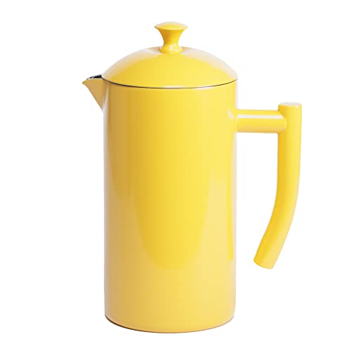 Frieling Double-Walled Stainless Steel French Press Coffee Maker, Sunshine Yellow, 34 fl oz.