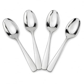 Fino Demi Spoon, Stainless Steel, Classic Design, For Everyday Coffee, Desserts, Entertaining, and Holiday Dining, Set Of 4