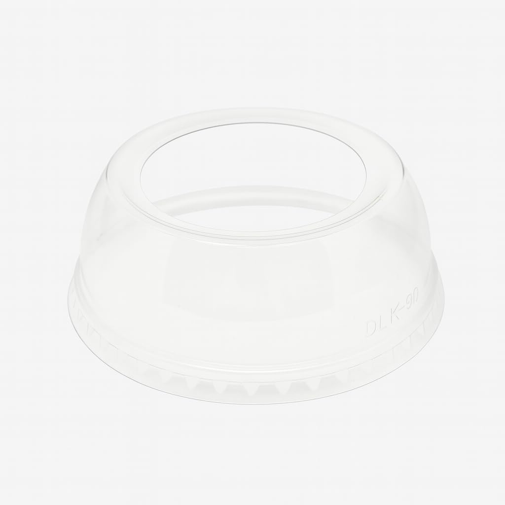 DHG Professional Wide Hole Dome Lid, PET 98mm Diameter Plastic Cold Cup Lids [Case of 1000 Counts]