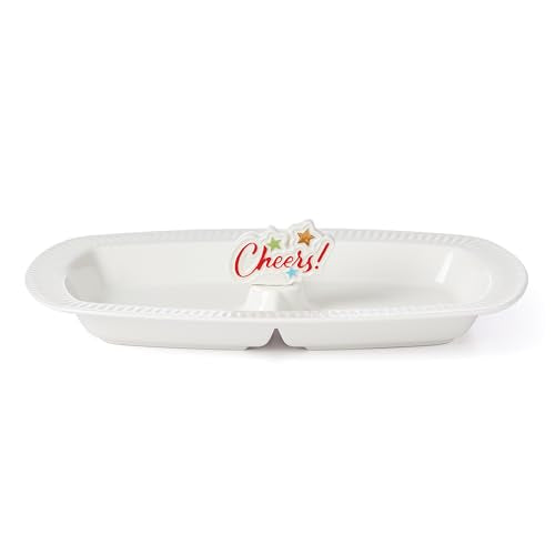 Lenox Profile Charm Divided Tray W/Cheers, 2.75, White