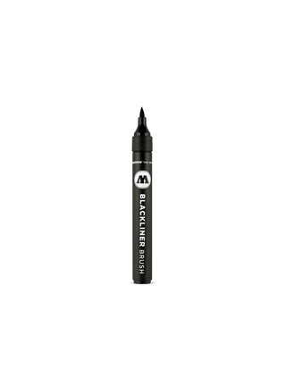 MOLOTOW Blackliner Pen, Brush Tip with Refillable Barrel, Quick Dry Black Permanent Archival Ink, 1 Each (703.212)