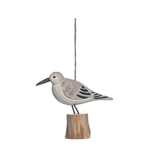 Beachcombers 1.8" Wood Sandpiper Figure Coastal Beach House Decor Decoration White