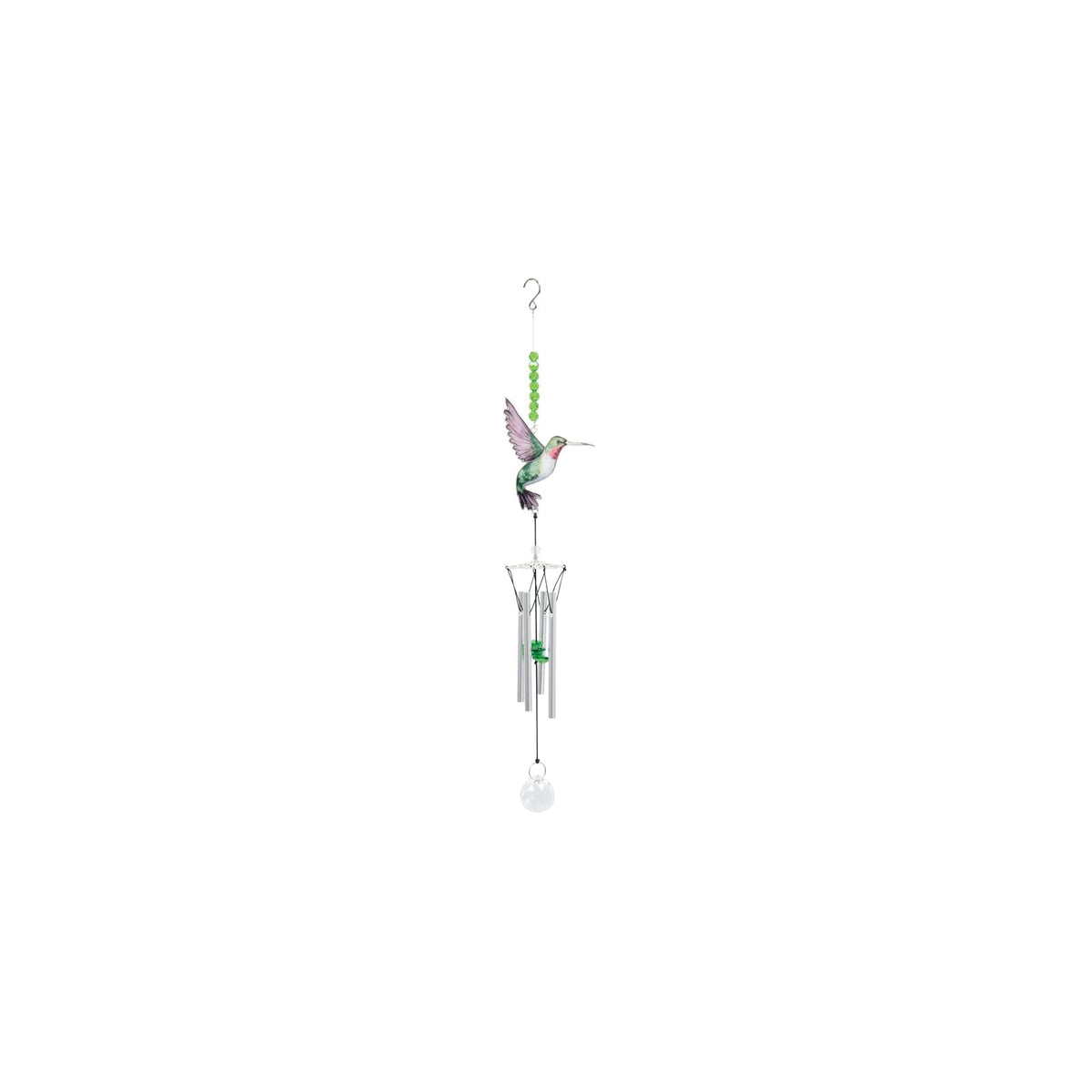 Carson Wind Chime, White/Green, Modern