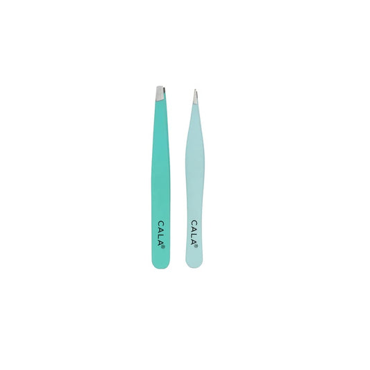 Cala Soft touch mint tweezer duo