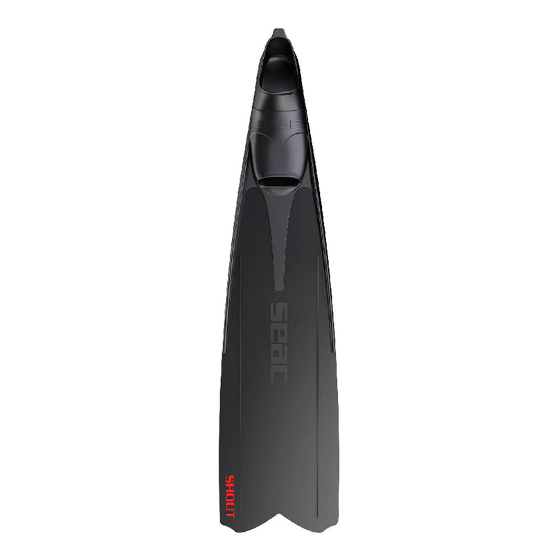 SEAC Shout Adult Long Fins for Scuba Diving, Freediving and Spearfishing, Black, 11-12