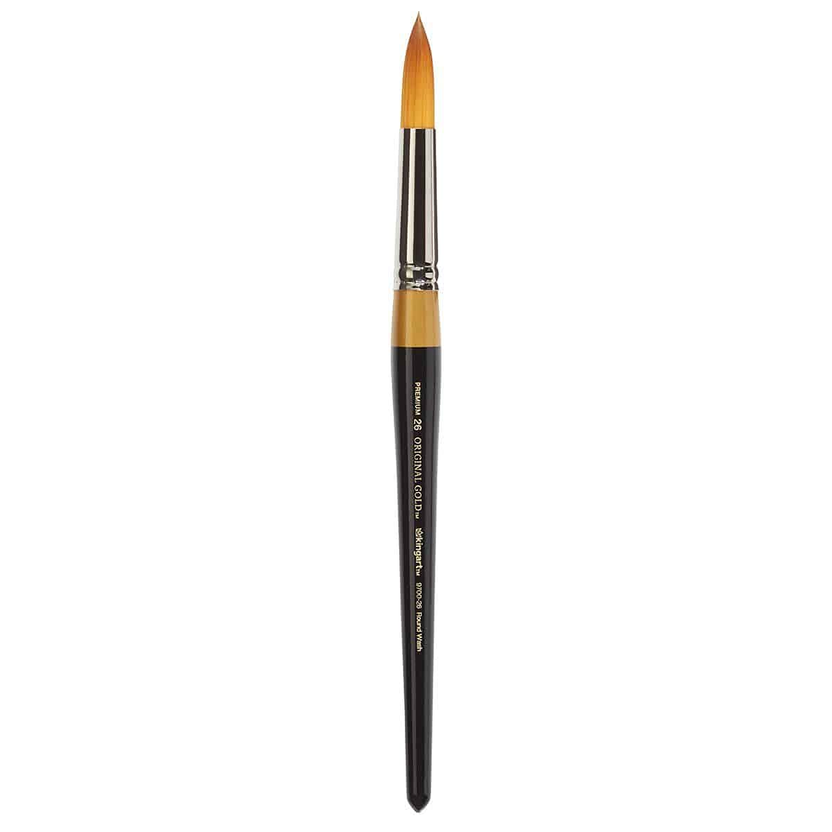 KingArt Original Gold 9700 Series , Premium Artist Brush, Golden TAKLON Round WASH-Size: 26