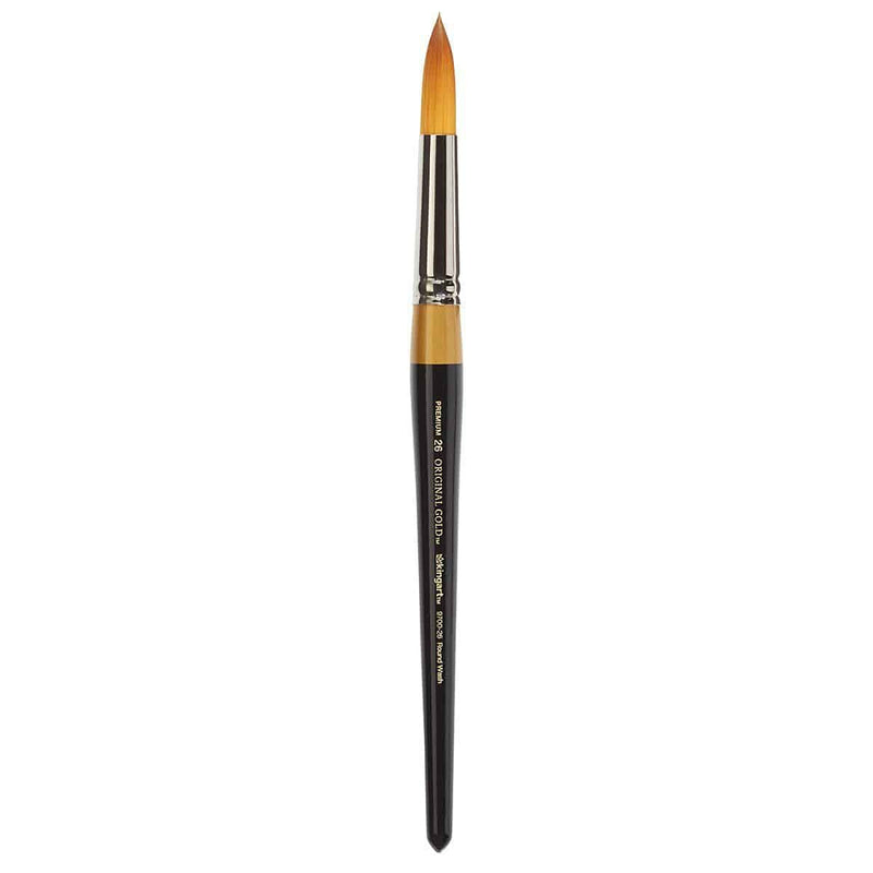 KingArt Original Gold 9700 Series , Premium Artist Brush, Golden TAKLON Round WASH-Size: 26