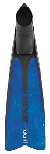 SEAC Talent, Semi-Long Fins for Spearfishing, Freediving and Diving, Blue, 8/8.5