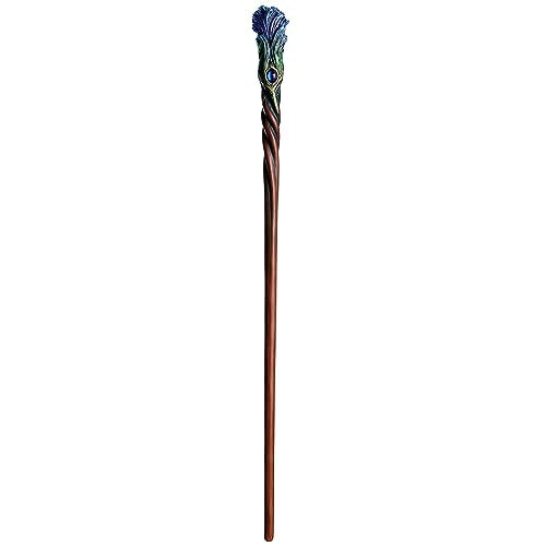 Veronese Design 14 Inch Sapphire Plume Peacock Magic Wand Resin Collectible Hand Painted Wizard Prop