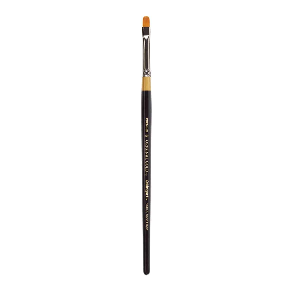 KINGART Original Gold 9510 Series, Golden Taklon Short Filbert (6)
