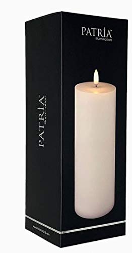 3 Inch x 8 Inch Patria LED Pillar Candle Ivory