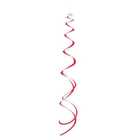 Unique Industries 26" Plastic Hanging Swirl Red Decorations, 8ct