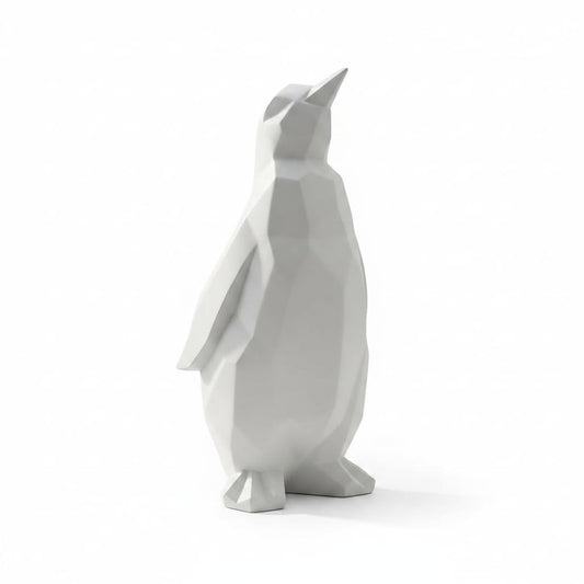 Comfy Hour Farmhouse Home Decor Collection 7" Penguin Tabletop Decorative Figurine, 3D Paper Folding Effect Finish, White, Polyresin (White)