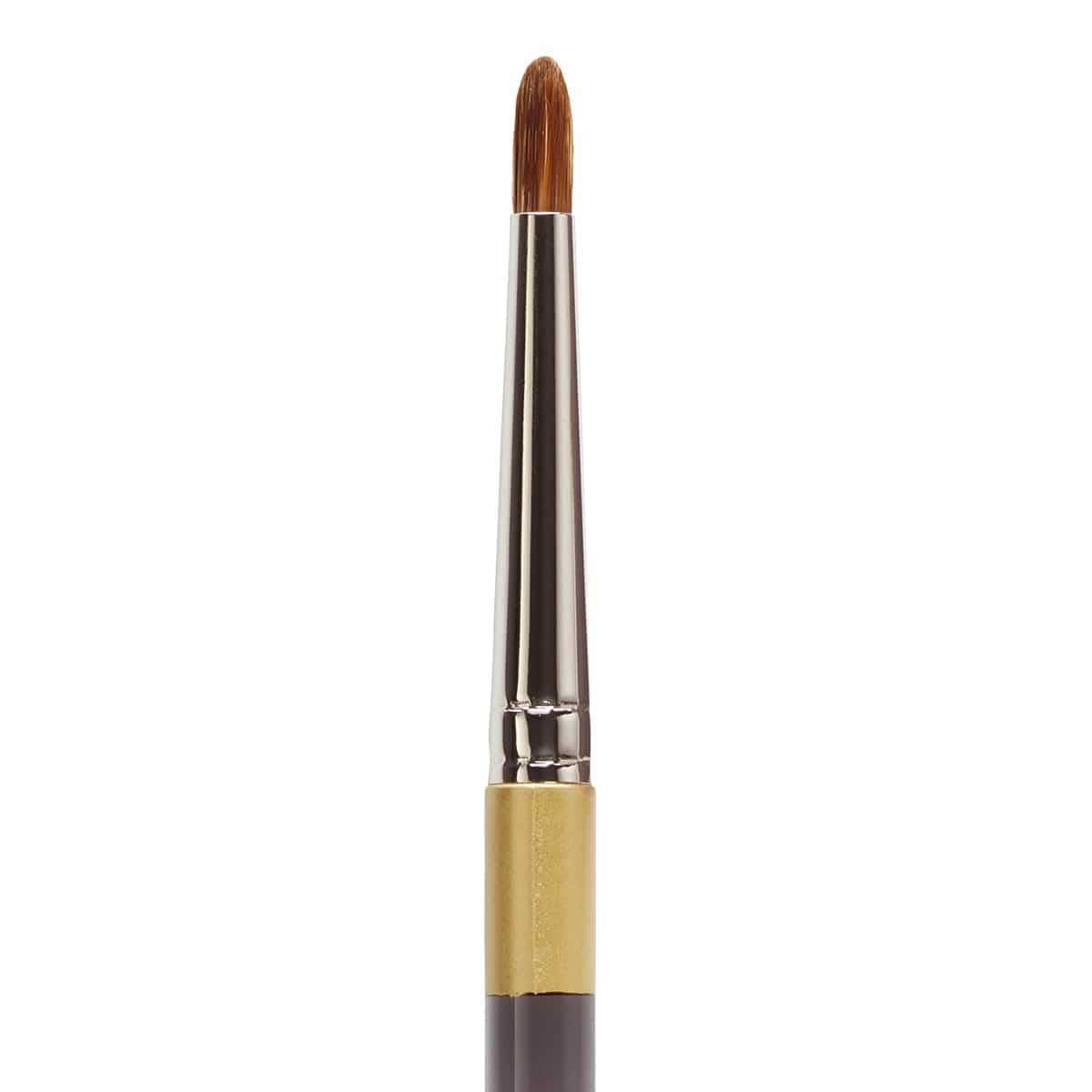 KINGART Original Gold Specialty 9272 Series, Dome Round Blender, Natural Hair Artist Brush, Acrylic Handle (M) Brown-Black , 9272-M