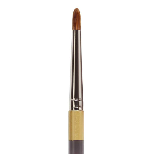 KINGART Original Gold Specialty 9272 Series, Dome Round Blender, Natural Hair Artist Brush, Acrylic Handle (M) Brown-Black , 9272-M