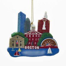 Kurt Adler Boston Massachusetts Scene Christmas Tree Ornament Charles River USA A1652 New