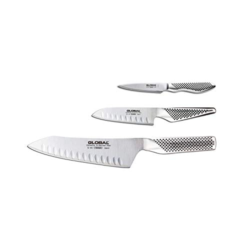 Global Stainless Steel 3-Piece Knife Set