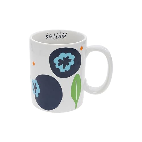 Pavilion - Be Wild - 18 Oz 532 mL Blueberry Blueberries Novelty Playful Fun Vintage Polka Dot Hot Cold Coffee Mug Tea Cup Big Handle Drinkware