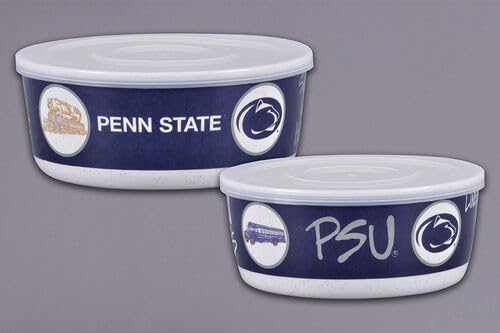 Magnolia Lane Penn State Bowl with Lids Set, 7.5-inch Diameter, Melamine, Kitchen, Kitchen Accessories