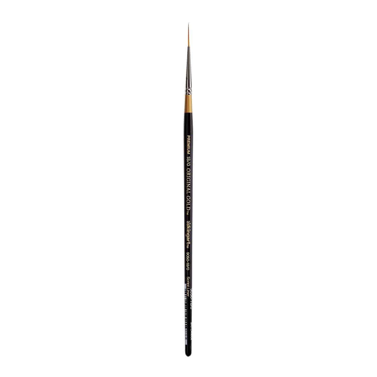 KingArt Original Gold 9050 Series , Premium Artist Brush, Golden TAKLON Script Liner-Size: 18/0