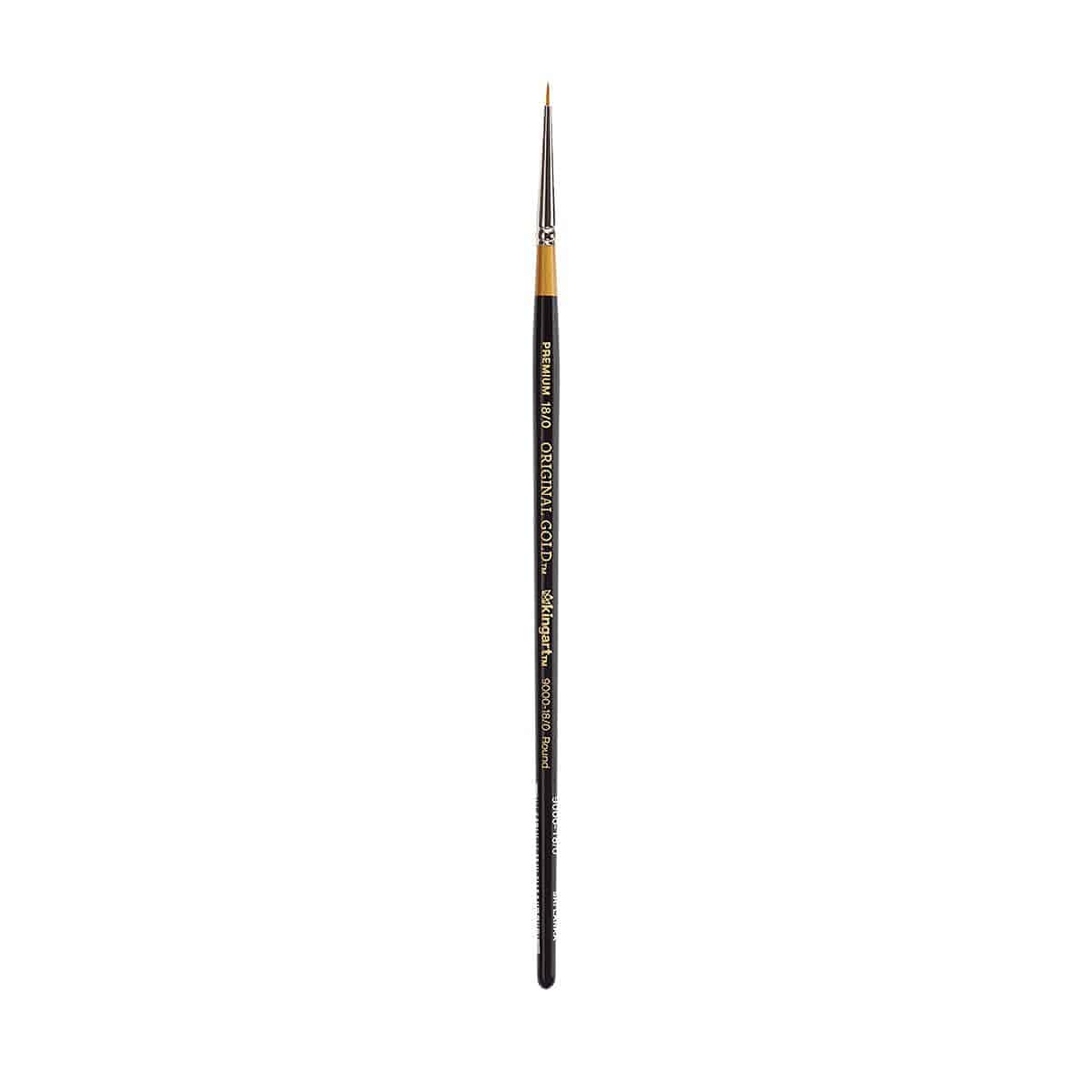 KINGART Paint Brush, 18/0, Black & Gold