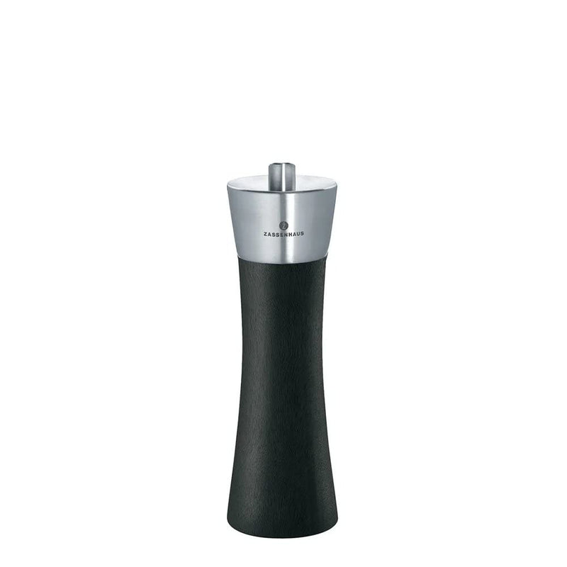 Zassenhaus Augsburg Salt Grinder Mill, 7-Inch, Black with Stainless Steel